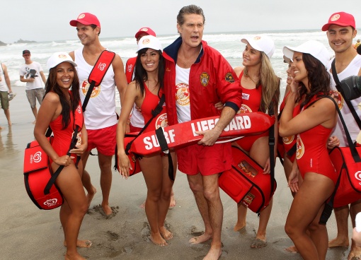 TAURANGA, NEW ZEALAND - JANUARY 06:  Star of Baywatch David Hasselhoff poses on the beach during a promotion for the new "Splice Real Fruit" ice block at Mt Maunganui Main Beach on January 6, 2011 in Tauranga, New Zealand.  (Photo by Phil Walter/Getty Images)